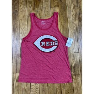 NEW Majestic Threads Cincinnati Reds Logo Tank Top‎ Red Women's Size Medium